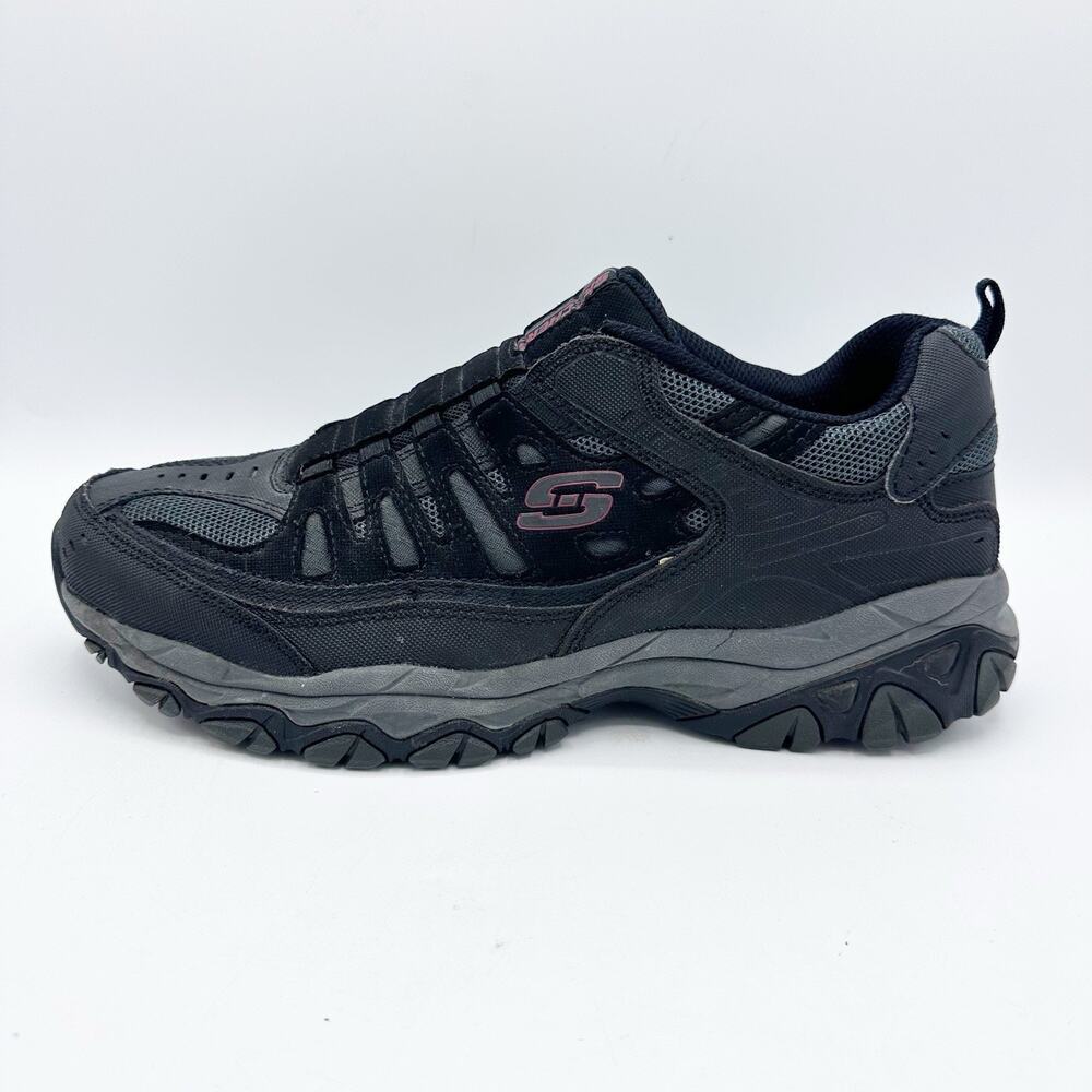 Skechers After Burn Memory Fit Mens Sz 11 Black Charcoal Slip On Sneakers 51866